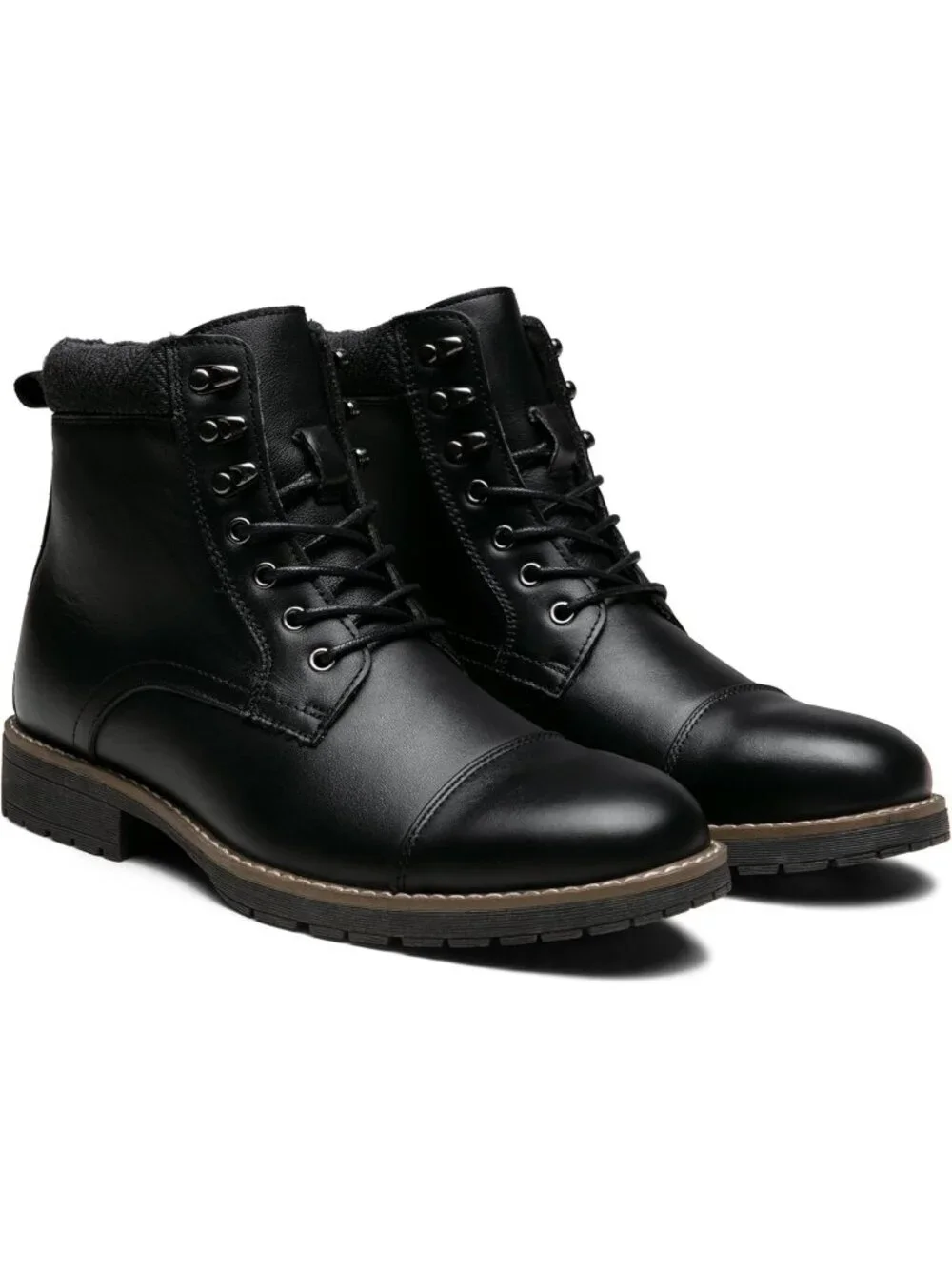 Men's Black Boot Motorcycle Casual Boots for Men Zipper Fashion Chukka Boot